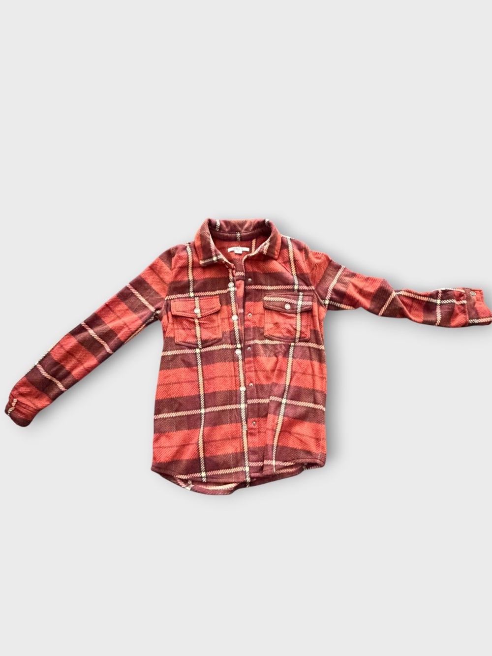 O'Neill Red Zuma Plaid Button-Down Shirt XS